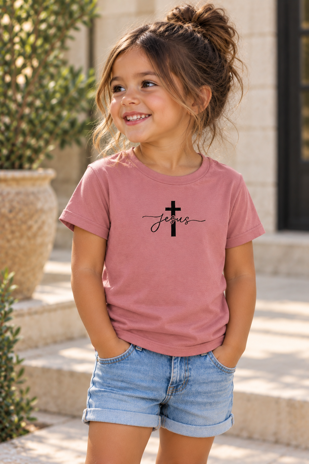 Jesus Cross T-Shirt for Toddler Girls