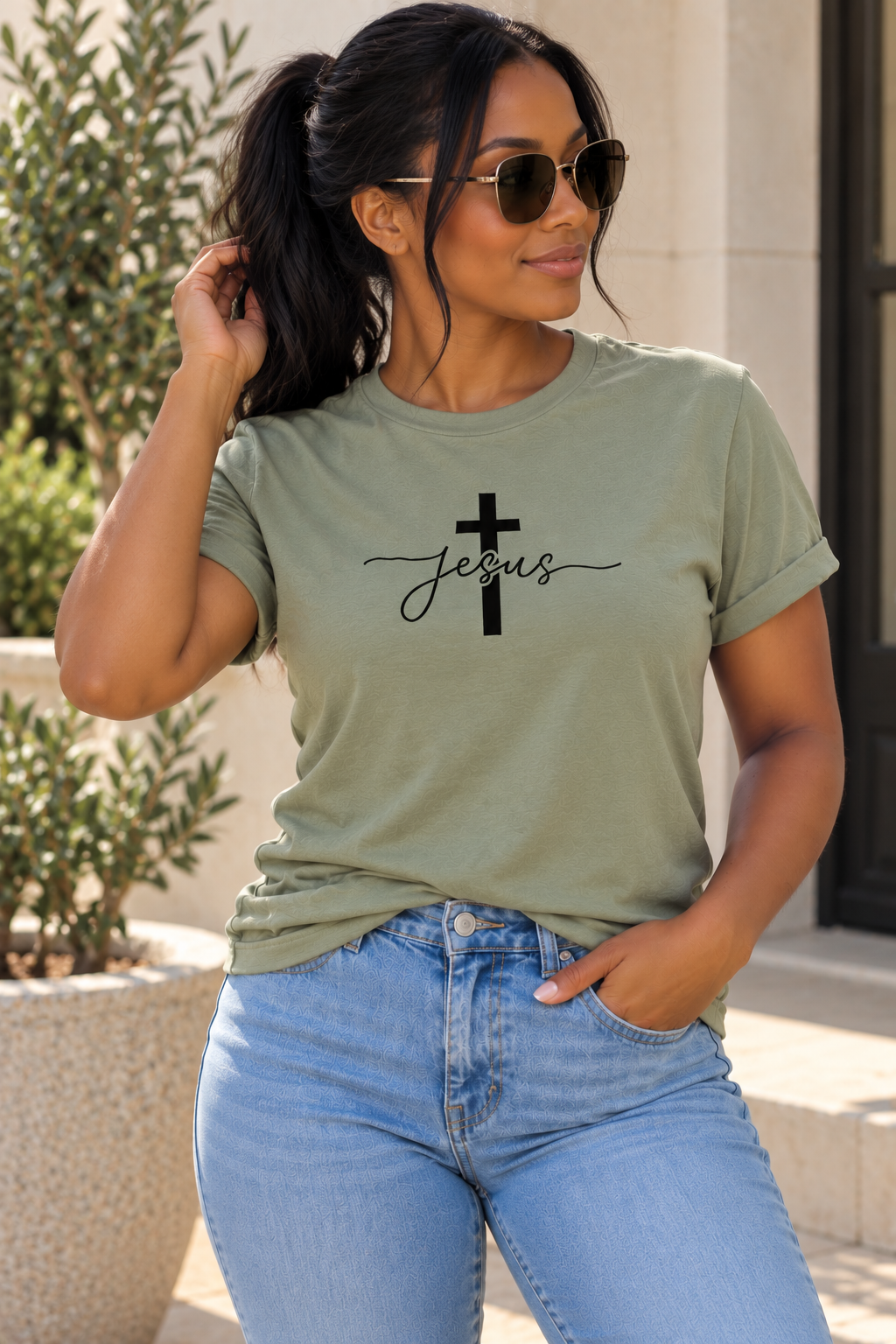 Women's Jesus Cross T-Shirt