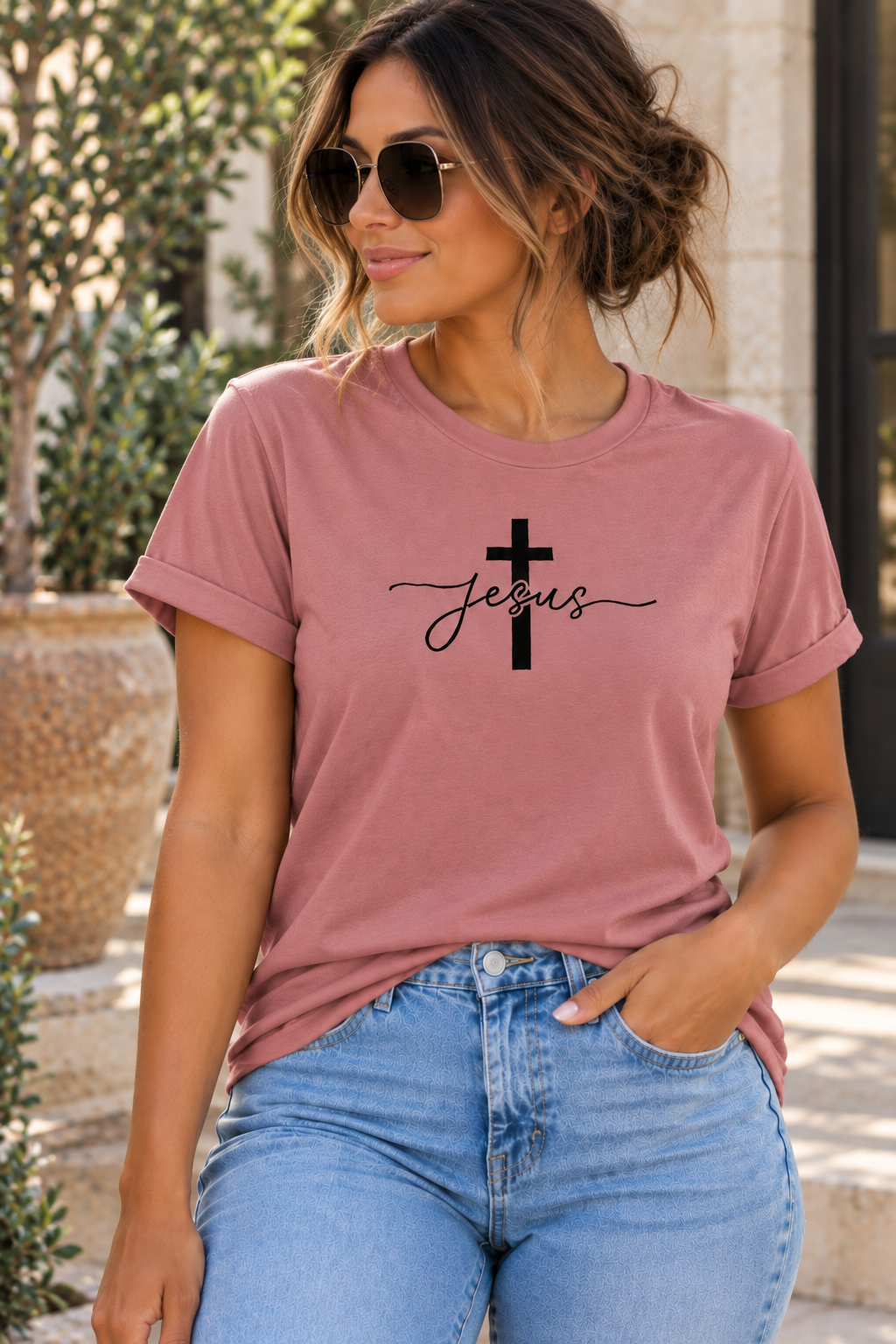 Women's Jesus Cross T-Shirt