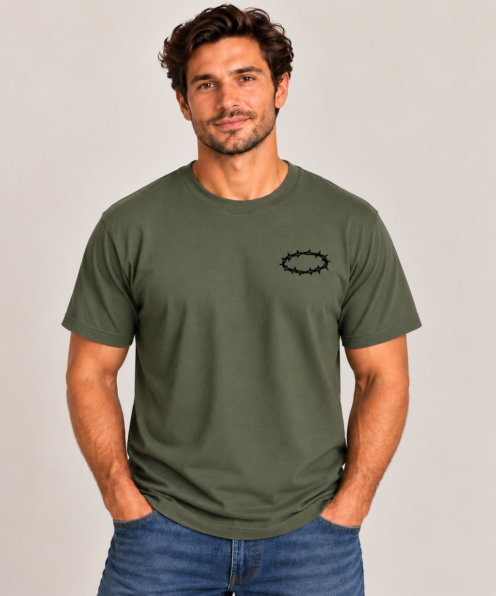 King of Kings T-Shirt for Men — Military Green / Black — front view