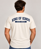 King of Kings T-Shirt for Men — Natural / Navy — back view