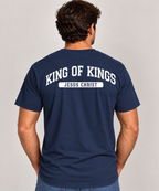 King of Kings T-Shirt for Men — Navy / White — back view