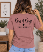 Women's King of Kings T-Shirt — Mauve / Black — back view